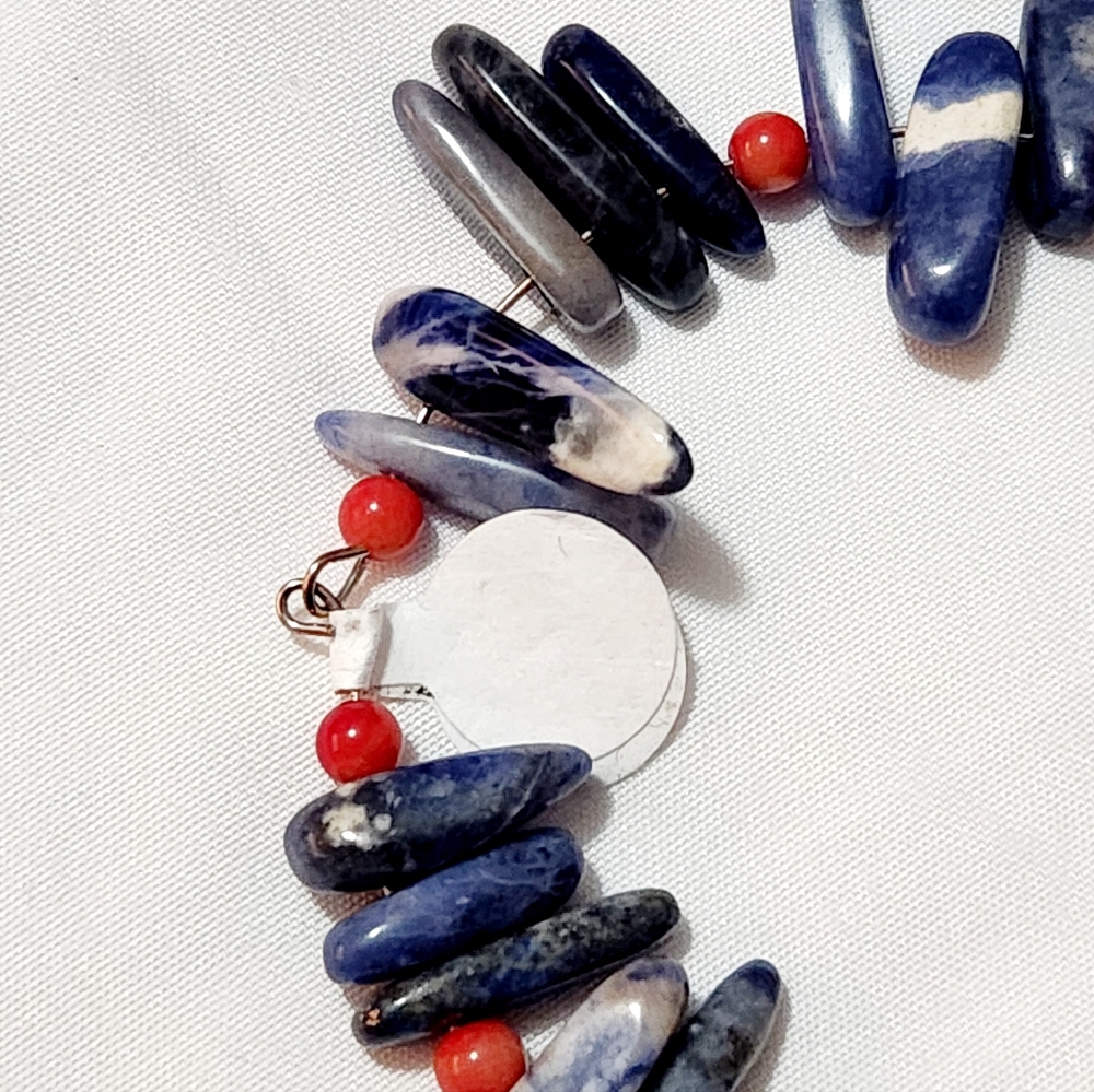 Natural Blue Sodalite Irregular Teardrop Stone Beads - Picture 5 of 6